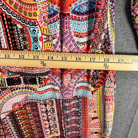 Attitudes by Renee Regular Printed Como Jersey Jumpsuit Orange Boho, Medium - Picture 10 of 16